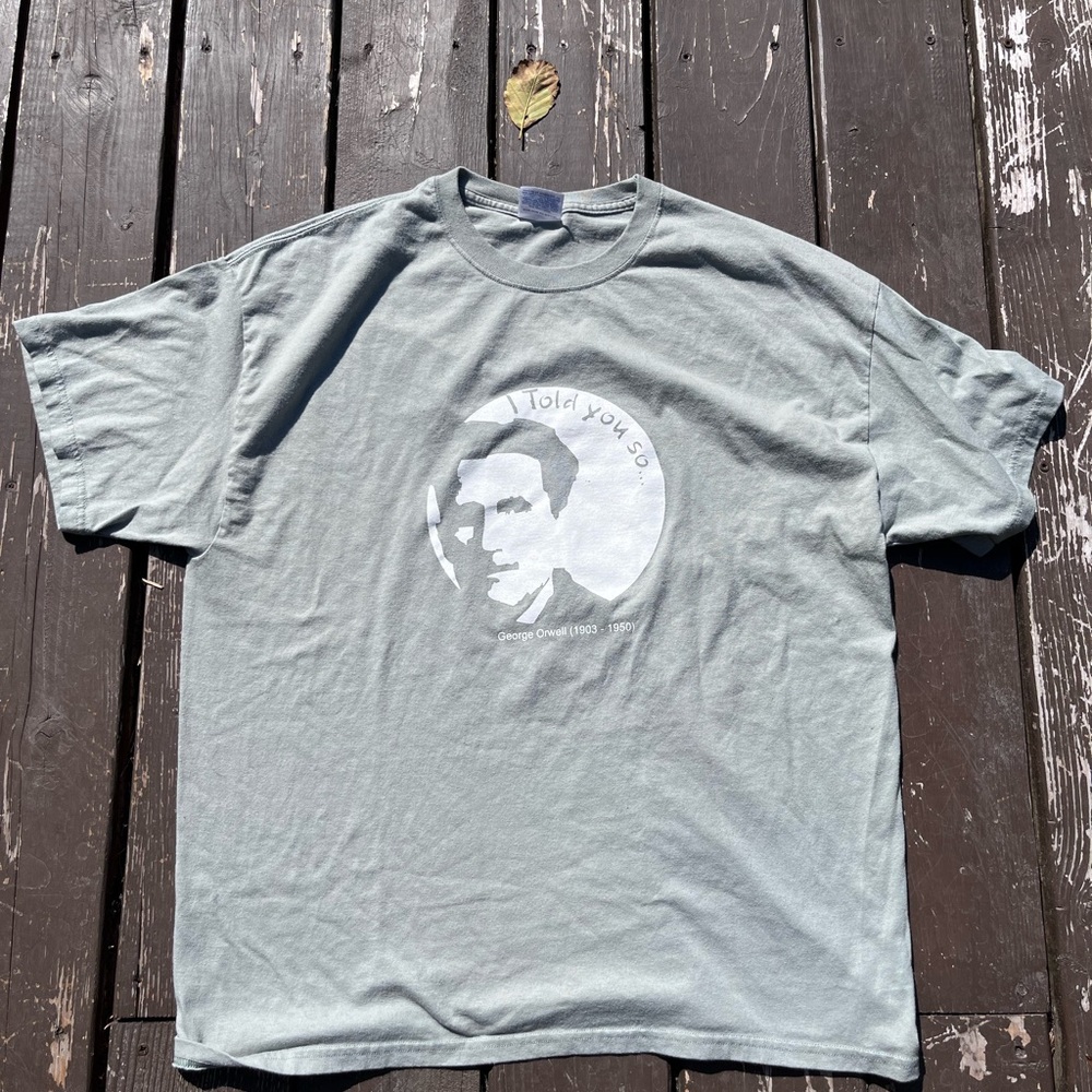 Vintage George Orwell I Told You So T-Shirt XL Revolutionary 1984 Truth Y2K.